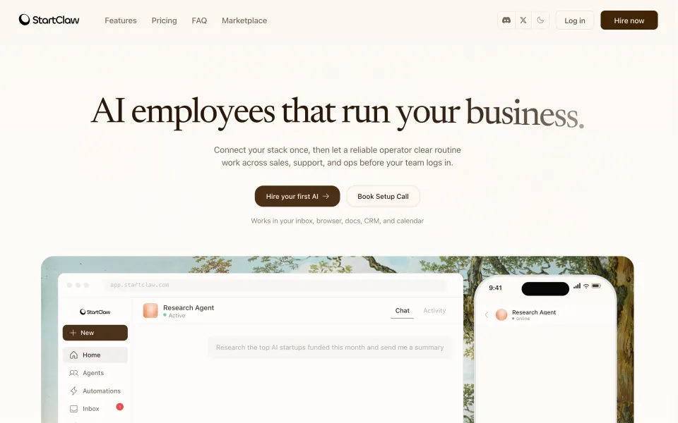 StartClaw homepage